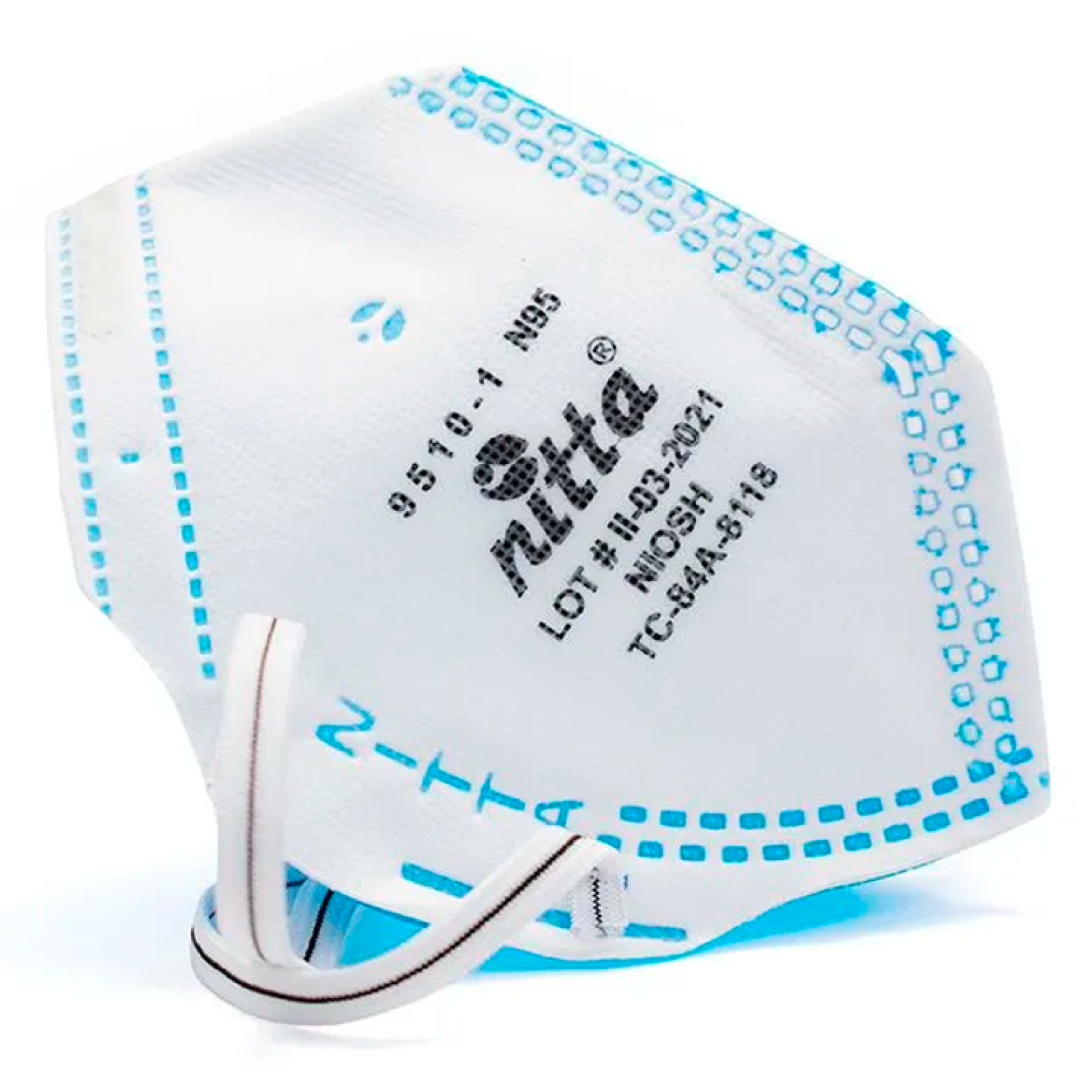Tapabocas Nitta N95 sin válvula 9510 Blanco